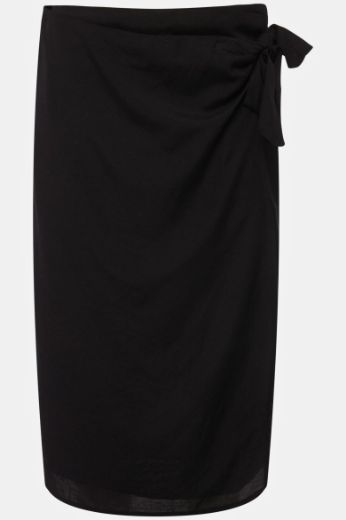 Plus size veliki brojevi Suknja lanena na preklop za punije