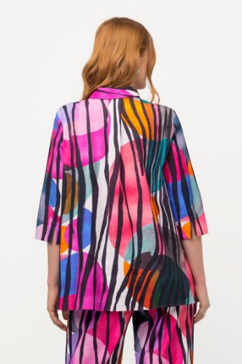 Plus size veliki brojevi Bluza lanena 3/4 rukava za punije