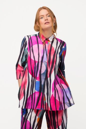 Plus size veliki brojevi Bluza lanena 3/4 rukava za punije
