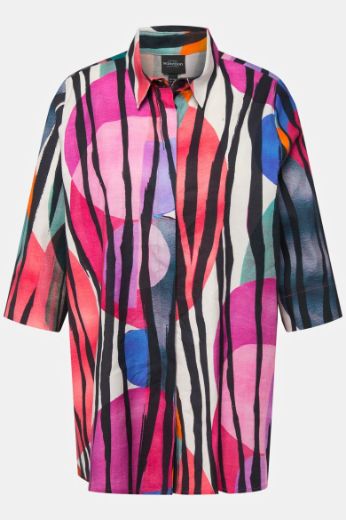 Plus size veliki brojevi Bluza lanena 3/4 rukava za punije