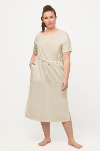 Plus size veliki brojevi Haljina kratkih rukava okruglog ovratnika za punije