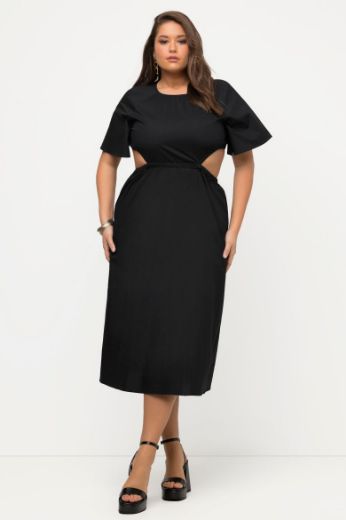 Plus size veliki brojevi Haljina midi okruglog ovratnika za punije