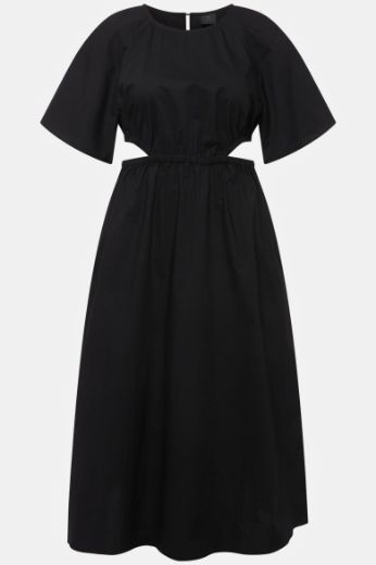 Plus size veliki brojevi Haljina midi okruglog ovratnika za punije