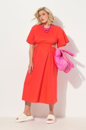Plus size veliki brojevi Haljina midi okruglog ovratnika za punije