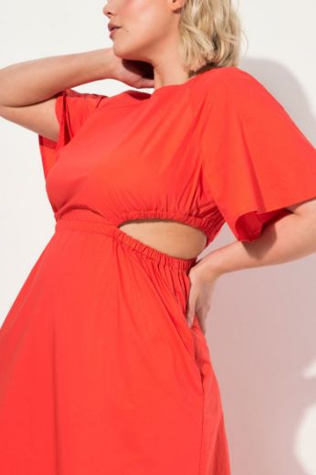 Plus size veliki brojevi Haljina midi okruglog ovratnika za punije