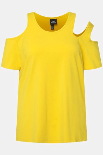 Plus size veliki brojevi Majica s otvorima na ramenima kratki rukavi za punije