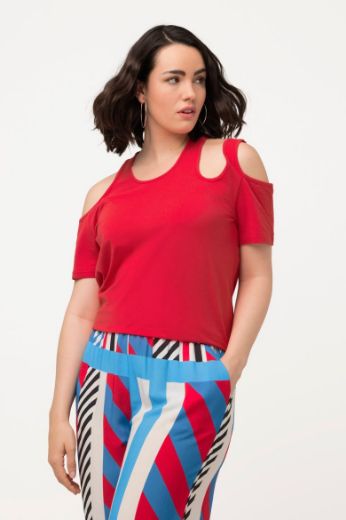 Plus size veliki brojevi Majica s otvorima na ramenima kratki rukavi za punije