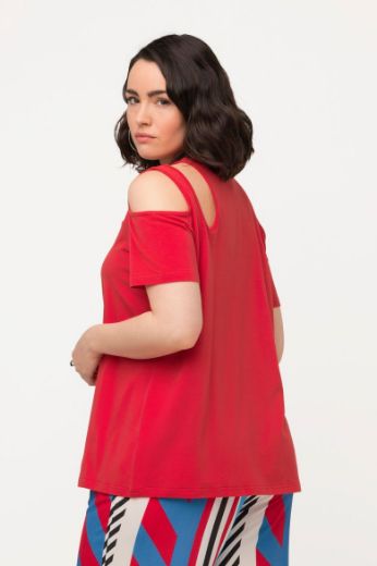 Plus size veliki brojevi Majica s otvorima na ramenima kratki rukavi za punije