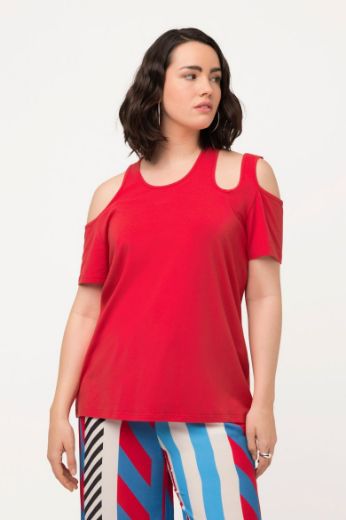 Plus size veliki brojevi Majica s otvorima na ramenima kratki rukavi za punije