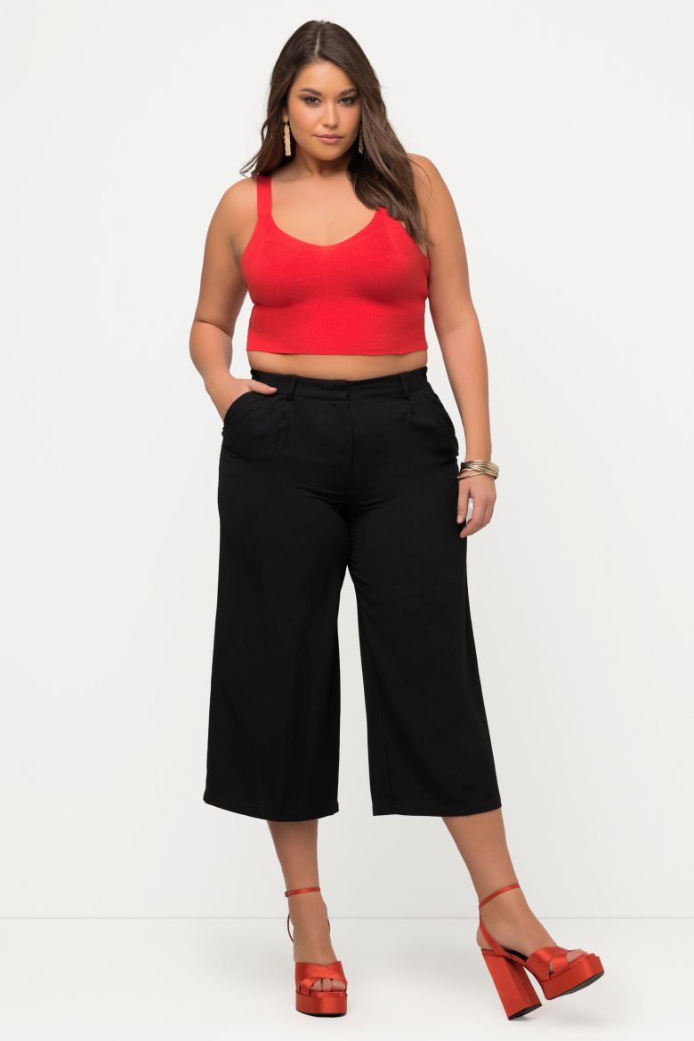 Plus size veliki brojevi Top pleteni V ovratnika za punije