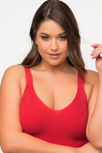 Plus size veliki brojevi Top pleteni V ovratnika za punije