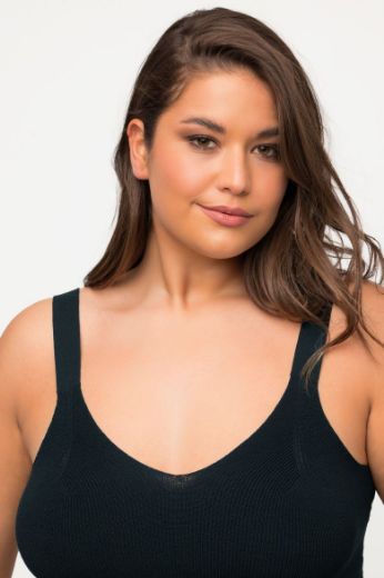 Plus size veliki brojevi Top pleteni V ovratnika za punije