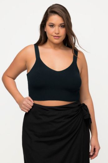 Plus size veliki brojevi Top pleteni V ovratnika za punije