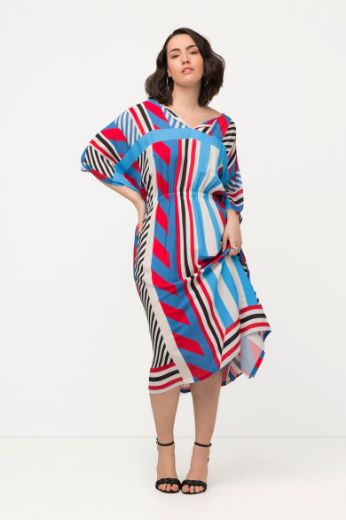 Plus size veliki brojevi Haljina midi 3/4 rukava za punije
