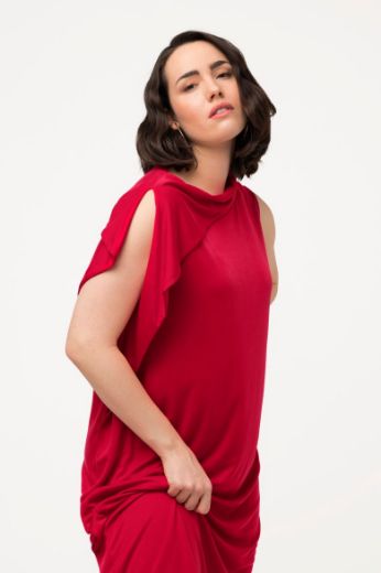 Plus size veliki brojevi Haljina s produženim ovratnikom bez rukava za punije
