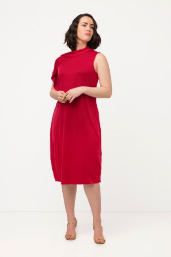 Plus size veliki brojevi Haljina s produženim ovratnikom bez rukava za punije
