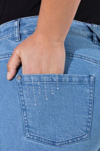 Plus size veliki brojevi Traperice kratkih nogavica za punije