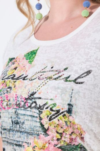 Plus size veliki brojevi Košulja s printom za punije