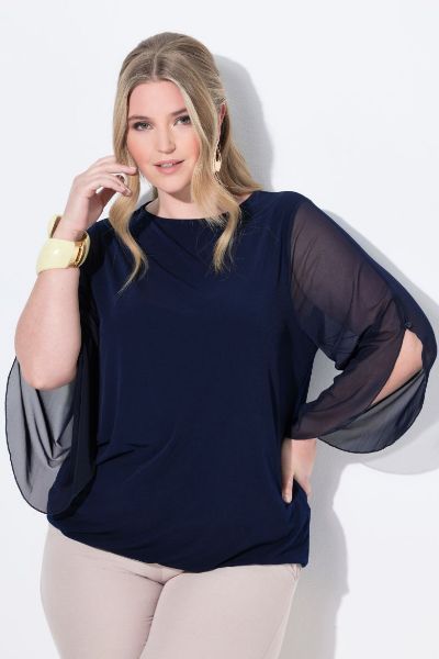 Veliki brojevi Bluza mrežasta moda za punije