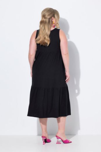 Plus size veliki brojevi Haljina na volane V ovratnika za punije