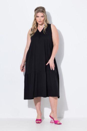 Plus size veliki brojevi Haljina na volane V ovratnika za punije