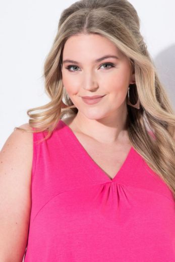 Plus size veliki brojevi Haljina na volane V ovratnika za punije