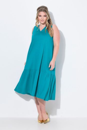 Plus size veliki brojevi Haljina na volane V ovratnika za punije
