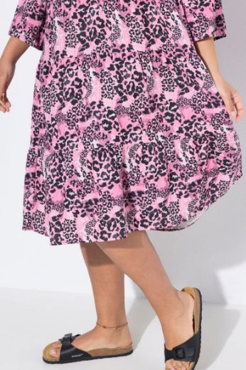 Plus size veliki brojevi Haljina s leopard uzorkom za punije