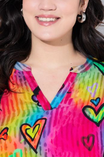 Plus size veliki brojevi Bluza sa printom srca za punije