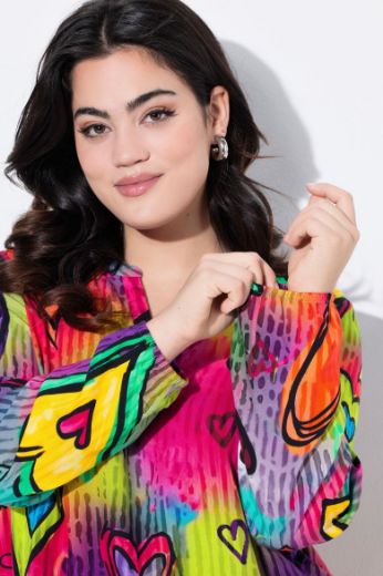 Plus size veliki brojevi Bluza sa printom srca za punije