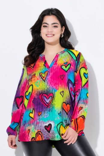 Plus size veliki brojevi Bluza sa printom srca za punije