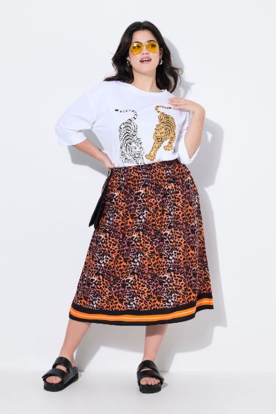 Veliki brojevi Suknja s leopard uzorkom moda za punije