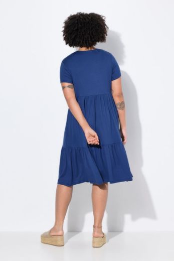 Plus size veliki brojevi Haljina kratkih rukava V ovratnika za punije