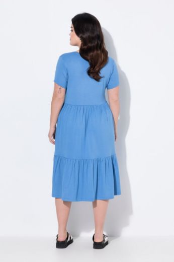 Plus size veliki brojevi Haljina kratkih rukava V ovratnika za punije