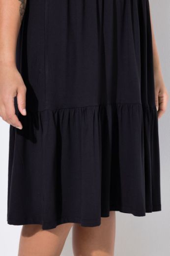 Plus size veliki brojevi Haljina kratkih rukava V ovratnika za punije
