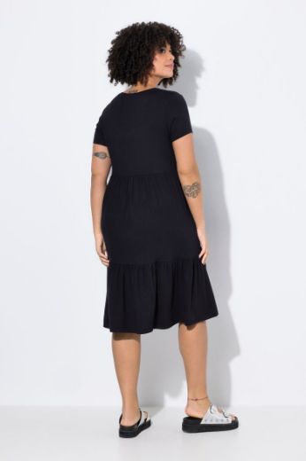 Plus size veliki brojevi Haljina kratkih rukava V ovratnika za punije