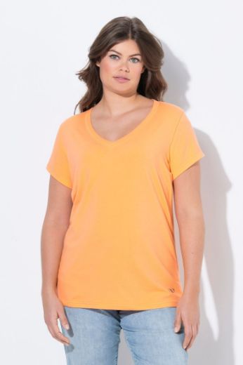 Plus size veliki brojevi Majica sa v izrezom i kratkih rukava za punije