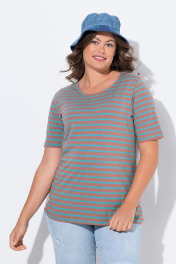 Plus size veliki brojevi Majica prugasta kratkih rukava za punije