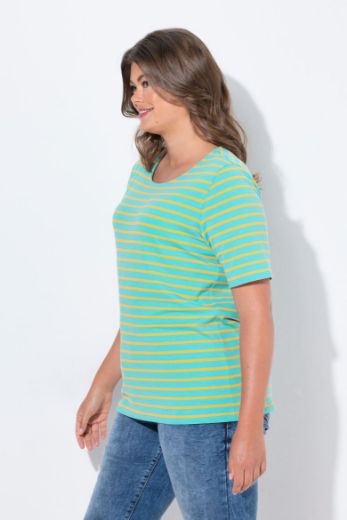 Plus size veliki brojevi Majica prugasta kratkih rukava za punije