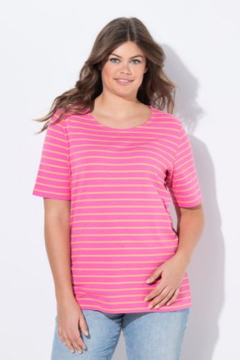 Plus size veliki brojevi Majica prugasta kratkih rukava za punije