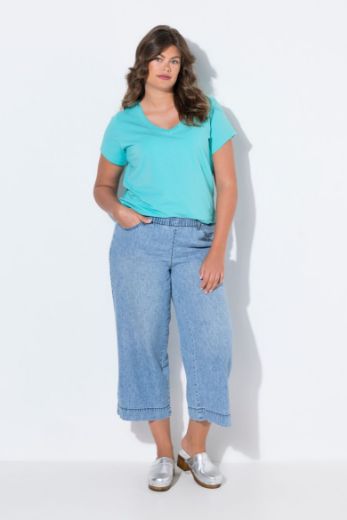 Plus size veliki brojevi Hlače od mješavine lana širokih nogavica za punije