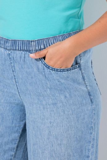 Plus size veliki brojevi Hlače od mješavine lana širokih nogavica za punije