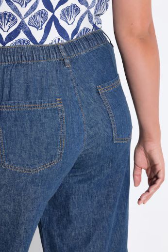 Plus size veliki brojevi Hlače od mješavine lana širokih nogavica za punije
