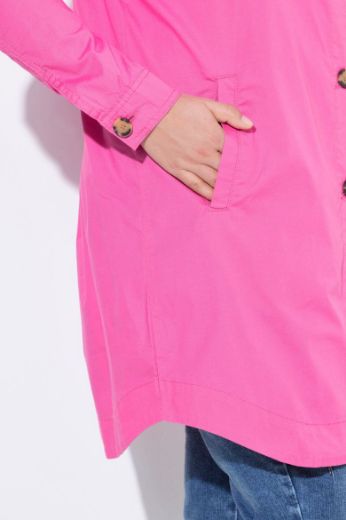 Plus size veliki brojevi Bluza dugih rukava na kopčanje dužeg kroja za punije