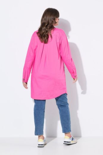 Plus size veliki brojevi Bluza dugih rukava na kopčanje dužeg kroja za punije