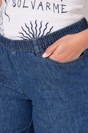 Plus size veliki brojevi Hlače bermude od mješavine lana za punije
