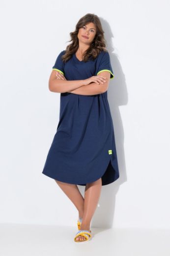 Plus size veliki brojevi Haljina kratkih rukava V ovratnika za punije
