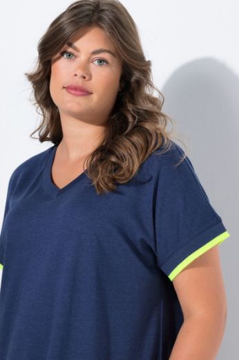 Plus size veliki brojevi Haljina kratkih rukava V ovratnika za punije