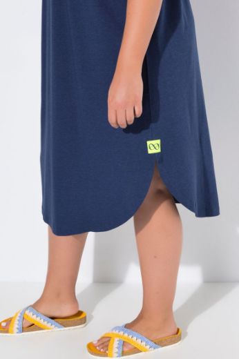 Plus size veliki brojevi Haljina kratkih rukava V ovratnika za punije
