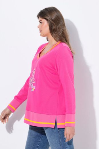 Plus size veliki brojevi Majica dugih rukava V ovratnika za punije